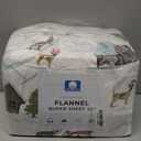 Great Bay Home Christmas Flannel Sheet Set Queen Size - 100% Turkish Cotton, Double-Brushed, Winter Bed Sheets - Ultra-Soft, Cozy, 4-Piece Holiday Bedding Set (Pups with Hats)