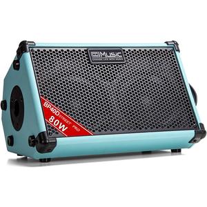 Coolmusic BP40D Powered Acoustic Guitar Amplifier- Portable Bluetooth Speaker 80W W/Battery with Reverb Chorus Delay Effect, 6 Inputs,3 Band EQ, Blue