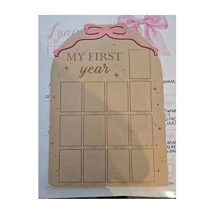 One Year Old Photo Board - My First Year Photo Display Wood Board, One in a Melon Theme Monthly Milestone Photo Board, Summer Friut 1st Birthday Decoration, 12 Months Photo Frame