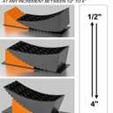 RV Leveling Blocks Ramp Kit, 2 Packs Camper Leveler System for Travel with Two Chocks, 2 Anti-Slip Mats, 1T Bubble Level and Carry Bag, Up to 35000 LBS, Easier & Faster to Level Camper-Orange