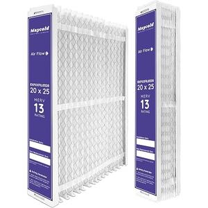 Compatible for Carrier & Bryant EXPXXFIL0320 Air Filter Replacement 20x25x5 (2-Pack), MERV 13, Foldable Media