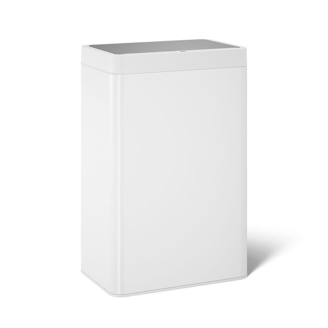 Kohler 23825-STW 13-Gallon Touchless White Stainless Steel Trash Can, Hands-Free Motion Sensor Lid, Durable, Fingerprint-Resistant, Easy to Clean, K-23825-STW