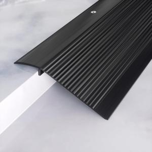 Metal Floor Transition Strip, Aluminum Threshold for Doorways, for Gap from 0.4″to 1.6″, for Doorways Tile Wood Vinyl Laminates, Size 36in x 4in x 1.32 in (Black, 1pack)