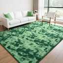 FlyDOIT Large Area Rugs for Living Room Bedroom, 7x10 Ft Tie-Dyed Green Ultra Soft Comfy Thickened Memory-Foam Indoor Carpets, Cozy Modern Floor Rug for Boys Girls Playroom Dorm Nursery Home Dcor