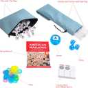 Jongyance American Mahjong Set with Light Blue Carrying Bag, 166 White Tiles, 4 Racks with Pushers, Mahjong Tiles Set for Beginners