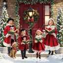 Leinuosen 6 Pcs Christmas Family Carolers Yard Signs with Stakes Christmas Decorations Outdoor Garden Decorations for Xmas Holiday Decor