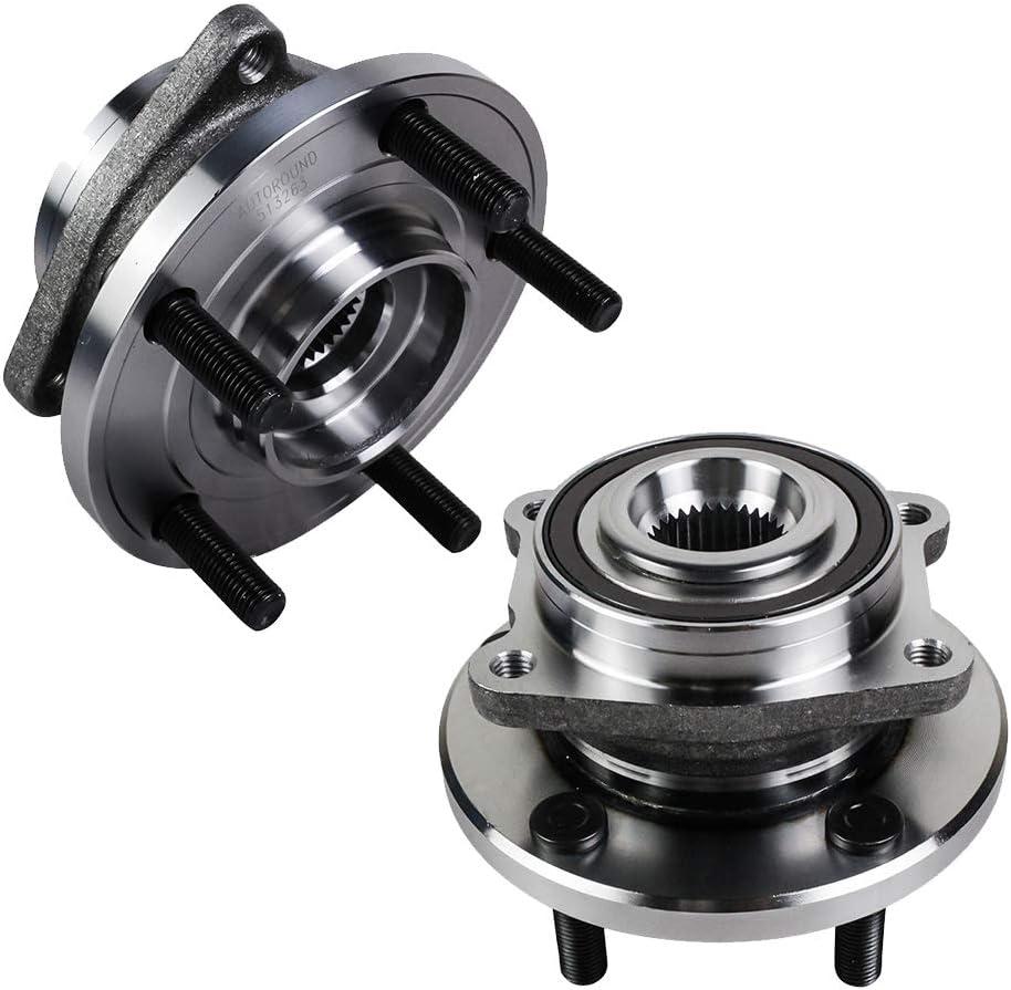 Autoround 513263 [2-Pack] Front Wheel Hub and Bearing Assembly Fit for Chrysler 200 2011-2014, Sebring/Cirrus 2007-2010, Dodge Avenger 2008-2014 5 Lug (ABS Encoder)