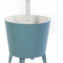 Keter Modern Cool Bar Outdoor Patio Furniture and Hot Tub Side Table with 7.5 Gallon Beer and Wine Cooler, Teal, 19.5 inches x 19.5 inches x 33 inches
