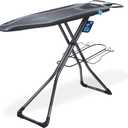Minky Homecare Ergo Plus Prozone Ironing Board Made in UK Freestanding Full Size Iron Table with Heat Reflective Cover, Thick Felt Underlay and Large 48" x 15" Ironing Surface (Gunmetal and Blue)