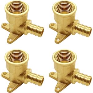4 Pack Brass Pex 1/2" x 1/2" Female NPT Drop Ear Elbow