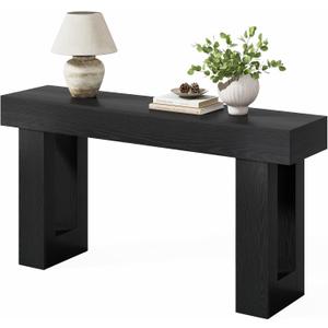 Little Tree 63-Inch Long Console Tables for Entryway, Large Sofa Table Behind Couch, Wooden Entry Foyer Hallway Table, Modern Console Sofa Tables for Living Room, Black