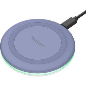 Yootech Wireless Charger,10W Max Fast Wireless Charging Pad Compatible with iPhone 16e/16/16 Plus/16 Pro Max/15/14/13/SE 2022/12/11/X/8,Samsung Galaxy S22/S21/S20,for AirPods Pro 2(No AC Adapter) (Clove Purple)