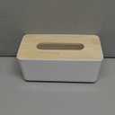 Wood Tissue Box Cover Gloves Box Holder Wooden Rectangular Tissue Box Holder for Storage on Bathroom Vanity, Countertop, Bedroom Dresser (Large(10.2 x 5.1 x 4.5)) (White)