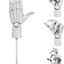 Flexible Hand Model Adjustable Artists Manikin Hand Figure Poseable Art Mannequin for Drawing Mannequin Lively Manikin Figure Hand Model for Desk Decoration Sketching Painting (Left Hand-White)