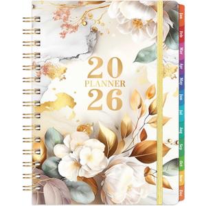 2026 Planner - Planner 2026 Weekly and Monthly, JAN.2026 - DEC.2026, 8.5" x 6.4", 2026 Calendar Planner with Monthly Tabs, Back Pocket, Sturdy Binding