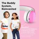 LilGadgets Connect+ Style On-Ear Kids Headphones with Microphone - SharePort Technology, SoftTouch Padding, Detachable Cable, Volume Limiting, Durable & Adjustable - Pink