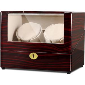 CHIYODA Watch Winder for Men's and Women's Automatic Watch with 2 Mabuchi Motors, LCD Touch Screen (Piano Finish Upgrade)