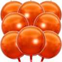 8 Pcs Orange Metallic Balloons, 22 Inch Large 4D Round Chrome Foil Mylar Big Balloons for Birthday Party Decorations Baby Shower Engagement Graduation Halloween Autumn Fall Orange Party Supplies