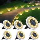 echosari Solar Ground Lights 6 Pack, Upgraded Solar Garden Lights Auto ON/Off Landscape Lighting Outdoor In-Ground Lights Waterproof Long Lasting for Pathway Walkway Patio (Warm White)