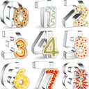 9PCS Number Cookie Cutters Set, Birthday Numbers 0-8(6 Reverses to 9), 4 Inches Stainless Steel Cookie Cutters for Baking, Number Shaped Baking Tool for Homemaking Biscuit, Cookie, Dough