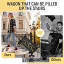 Folding Utility Cart with Triangular Wheels - 2 in 1 Collapsible Stairs Climbing Wagon, Lightweight Shopping Hand Truck with Telescoping Handle for Groceries, Laundry, Travel, Move, Office