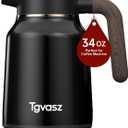 34 Oz Carafes for Hot Liquid, Stainless Steel Insulated Vacuum Thermal Coffee Carafes For Keeping Hot, 1 Liter Coffee DispenserBlack)