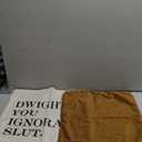 Set of 2 Decorative Throw Pillow Covers: 1 Linen Cover with "Dwight You Ignorant Slut" Print and 1 Solid Mustard Velvet Cover Features hidden zipper closure, two sizes 20"x20", 24"x24" Perfect for home decor 
