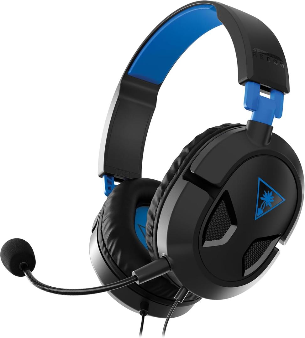 Turtle Beach Recon 50 PlayStation Gaming Headset - PS5, PS4, Xbox Series X, Xbox Series S, Xbox One, Mobile & PC with 3.5mm - Removable Mic, 40mm Speakers (Black / Blue)