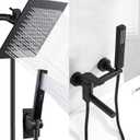 LUYU Square Handheld Shower Head - Dual Spray (Rain & Precision Jet), Matte Black Finish, 2.8Bar High Pressure, Ergo Grip for Low Pressure Bathrooms, AirBoost Tech, 5-Layer Filter (Head Only)