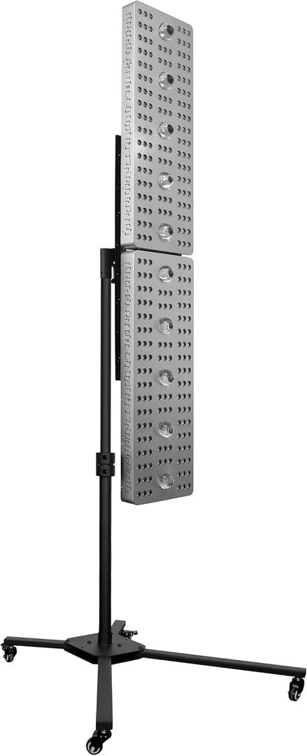Red Light Therapy Stand, Universal Stand for Red Light Therapy Panel Stand Near Infrared Light Stand LED Therapy Devices Mobile Hanging Bracket Lamp Holder, Adjustable Height & Any Angle, Wheel Locks