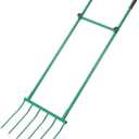 Zonon Heavy Duty Garden Broadfork 59" Steel Long Dual Handle Pitch Fork 16" Wide Broadfork 6 Steel Tines U-Shaped Hand Tiller Broad Fork for Farm and Garden Soil Loosening Weeding Composting Aeration