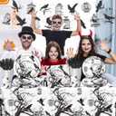 Halloween Party Decorations Crows Tableware 142Pcs Gothic Halloween Plates and Napkins Silhouette Tree Crow Bird Cage Banner Tablecloth for HALLOWEEN Horror Theme Party Supplies