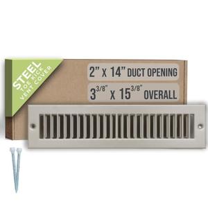 Fits 2x14 Duct Opening | Toe Kick Vent Cover by Handua | Cabinet Toe Kick Space Register Grille | HVAC Toe Space Vent Cover | Outer Dimensions: 3 3/8" X 15 3/8" | Brown