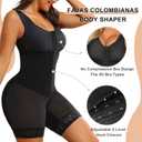SHAPERX Women's Fajas Colombianas Tummy Control Shapewear Postpartum Full Body Shaper Butt Lifter Bodysuit (Black, 3XL)