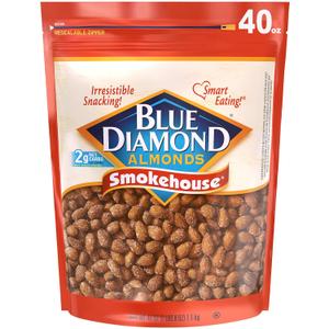 Blue Diamond Almonds Smokehouse Flavored Snack Nuts, 40 Oz Resealable Bag (Pack of 1) (EXP 07/19/26)