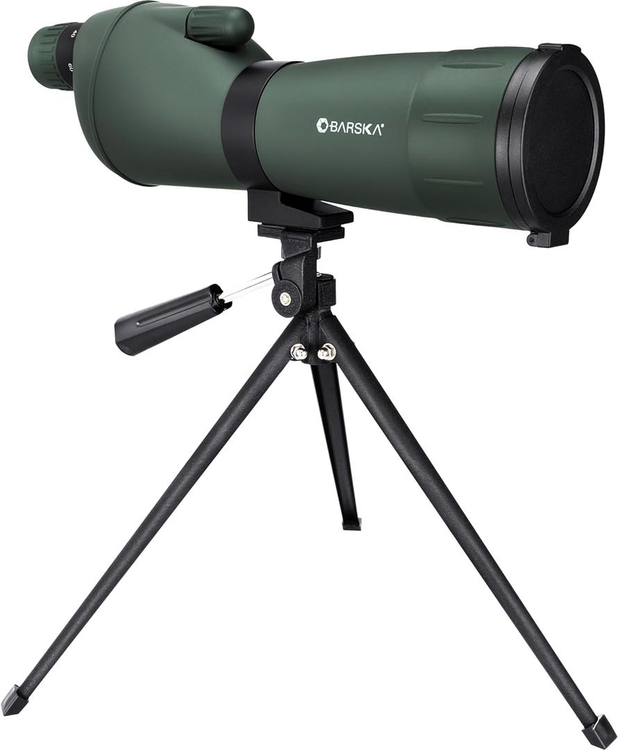 BARSKA 20-60x60mm Colorado Zoom Straight Spotting Scope Waterproof with Flip-Down Lens for Target Shooting Range Hunting Birding