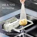 Sink Food Catcher Food Catcher for kitchen sink,Foldable Kitchen Sink Strainer basket Reusable Sticky Suction Cup for Food Waste Filter & Fruit Vegetable Drying Rack (100pcs Disposable Mesh Bags)