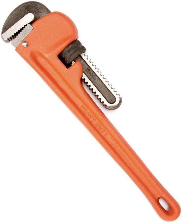 Edward Tools Pipe Wrench - Heavy Duty Heat Treated Steel Plumbing Wrench Tool - Forged Hook Jaw for Superior Grip - Quick Adjustment Nut (12")