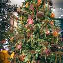 12Pcs Camel Velvet Christmas Tree Bows Ornaments Vintage Velvet Ribbon Bows for Tree Garland Wreath Indoor Outdoor Christmas Decor Xmas Decorations 1'' Wide, 5 * 7 inch