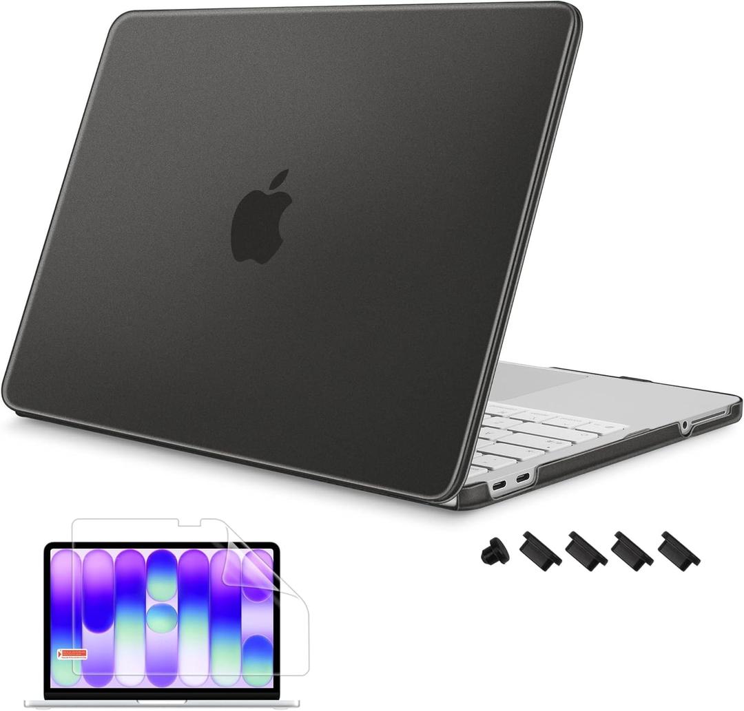 Mektron Matte Case for 2026 MacBook Neo 13-inch A18 Pro chip A3404 Laptop Cover with 13-inch (Diagonal) Liquid Retina Display+ Keyboard Cover+ Screen Protector, Matte Black
