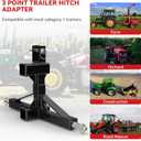 Black 3 Point Hitch Receiver with Dual 2 Receiver, 3 Point Trailer Hitch for Tractor, Fit for Standard/5th Wheel/Goose Neck Connections, 3 Pt Quick Hitch Farm Equipment and Subcompact Trailer Hitch