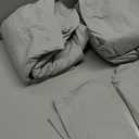 Comfort Spaces 100% Cotton Sheet Set Breathable, Lightweight, Soft with 14" Elastic Pocket Fits up to 16" Mattress, All Season Cozy Bedding, Matching Pillow Case, King Grey 4 Piece