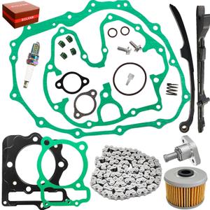 400ex Timing Chain & Guides &Tensioner & Clutch Cover Gasket With Oil Filter Compatible with 1999-2008 Sportrax 400 TRX400EX 2x4 TRX400X XR400R 14620-KCY-670 14511-KCY-670 15412-HM5-A10