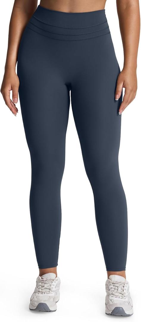 Aoxjox High Waisted Workout Leggings for Women Scrunch Tummy Control Luna Buttery Soft Yoga Pants 26" (Medium, Blueberry)