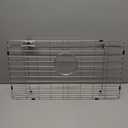 POPFLY 304 Stainless Steel Kitchen Sink Grid Protector, 25-3/16"  12-1/2" Sink Bottom Grate with Rear Drain for Single Bowl Kitchen Sinks, Scratch & Noise Protection, PF602718UWG24