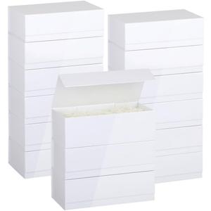 Magnetic Gift Box with Lid 15 Pack 9.5X6X3 Inch White Gift Boxes Bulk Packaging for Small Business Bulk Gift Boxes for PresentsBridesmaid Proposal BoxCrinkle Cut Paper Shred