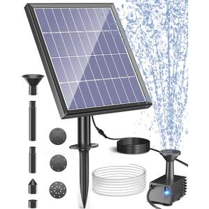 Biling Solar Fountain for Bird Bath with Water Pump Kit, 4.5 W 48 GPH Solar Water Pump with 4ft Tubing for Hummingbird Bath, Small Pond and Fish Tank
