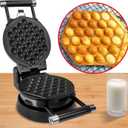 Health and Home 1 Waffle Removable Nonstick Baking Plates, Upgraded 360 Rotating Belgian Maker