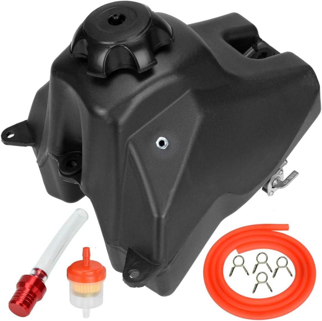 FVRITO Dirt Bike Gas Fuel Tank Compatible with 50cc 70cc 90cc 110cc 125cc CRF50 XR50 SSR TaoTao Coolster Baja DR49 SDG 107 Kazuma Thumpstar BSE Roketa Kayo with Gas Tank Cap Pit Bike Motorcycle Parts