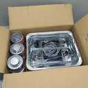 Disposable Chafing Dish Buffet Set, 33 Piece of Chafing Servers with Food Warmers, Covers, Half-Size Food Pans, Water Trays, Serving Utensils, Foil Lids and 4Hr Fuel Cans for Parties, Catering
